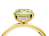 Yellow gold Fancy Yellow Asscher  Cut Solitaire Ring with Thin Band and Four-Prong Setting_21