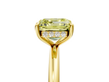 Yellow gold Fancy Yellow Asscher  Cut Solitaire Ring with Thin Band and Four-Prong Setting_22