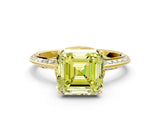 Yellow gold Fancy Yellow Asscher Cut Solitaire Split Shank Pave Diamond Engagement Ring with Four-Prong Setting_24