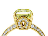 Yellow gold Fancy Yellow Asscher Cut Solitaire Split Shank Pave Diamond Engagement Ring with Four-Prong Setting_28