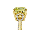 Yellow gold Fancy Yellow Asscher Cut Solitaire Split Shank Pave Diamond Engagement Ring with Four-Prong Setting_29