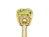 Yellow gold Fancy Yellow Asscher Cut Solitaire Split Shank Pave Diamond Engagement Ring with Four-Prong Setting_5