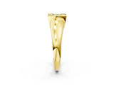 Yellow gold Fancy Yellow Asscher Cut Solitaire Tension Set Diamond Ring with Split Shank Band_2