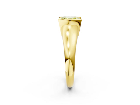 Yellow gold Fancy Yellow Asscher Cut Solitaire Tension Set Diamond Ring with Split Shank Band_2