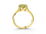 Yellow gold Fancy Yellow Asscher Cut Solitaire Tension Set Diamond Ring with Split Shank Band_3