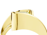 Yellow gold Fancy Yellow Asscher Cut Solitaire Tension-Set Diamond Split Shank Ring_10