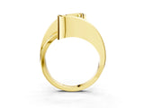 Yellow gold Fancy Yellow Asscher Cut Solitaire Tension-Set Diamond Split Shank Ring_3