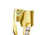 Yellow gold Fancy Yellow Asscher Cut Solitaire Tension-Set Diamond Split Shank Ring_5