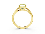 Yellow gold Fancy Yellow Asscher  Cut Solitaire Twist Band Ring with Four-Prong Setting_21
