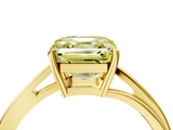 Yellow gold Fancy Yellow Asscher  Cut Solitaire Twist Band Ring with Four-Prong Setting_22