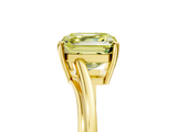 Yellow gold Fancy Yellow Asscher  Cut Solitaire Twist Band Ring with Four-Prong Setting_23