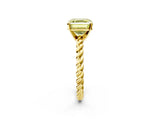 Yellow gold Fancy Yellow Asscher  Cut Solitaire Twisted Band with Four-Prong Setting_31