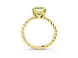 Yellow gold Fancy Yellow Asscher  Cut Solitaire Twisted Band with Four-Prong Setting_32