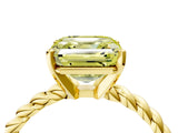 Yellow gold Fancy Yellow Asscher  Cut Solitaire Twisted Band with Four-Prong Setting_33