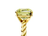 Yellow gold Fancy Yellow Asscher  Cut Solitaire Twisted Band with Four-Prong Setting_34
