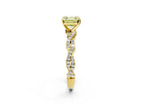 Yellow gold Fancy Yellow Asscher Cut Solitaire Twisted Pave Band with Four-Prong Setting_5