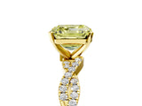 Yellow gold Fancy Yellow Asscher Cut Solitaire Twisted Pave Band with Four-Prong Setting_8