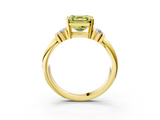 Yellow gold Fancy Yellow Asscher  Cut Three-Stone Channel Set Ring with Bar Prongs_3