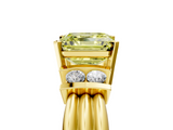 Yellow gold Fancy Yellow Asscher  Cut Three-Stone Channel Set Ring with Bar Prongs_5