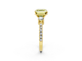 Yellow gold Fancy Yellow Asscher  Cut Three-Stone Diamond Pavé Band with Prong Setting_19