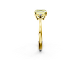 Yellow gold Fancy Yellow Asscher  Cut Three-Stone Solitaire Ring with Round Accent Diamonds and Four-Prong Setting_22