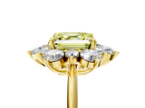 Yellow gold Fancy Yellow Asscher  Diamond Cluster Halo Ring with Solitaire Band and Four-Prong Setting_5