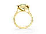 Yellow gold Fancy Yellow Asscher  Diamond Cluster Halo Solitaire with Four-Prong Setting_131