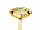 Yellow gold Fancy Yellow Asscher  Diamond Cluster Halo Solitaire with Four-Prong Setting_133
