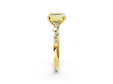 Yellow gold Fancy Yellow Asscher  Diamond Cluster Prong-Set Solitaire Ring_2