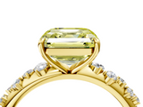 Yellow gold Fancy Yellow Asscher  Diamond Cluster Prong-Set Solitaire Ring_4