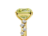 Yellow gold Fancy Yellow Asscher  Diamond Cluster Prong-Set Solitaire Ring_5