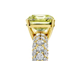 Yellow gold Fancy Yellow Asscher  Diamond Pavé Band Solitaire Ring with Four-Prong Setting_51