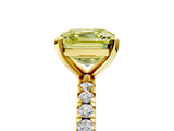 Yellow gold Fancy Yellow Asscher  Diamond Pavé Band Solitaire with Four-Prong Setting_5