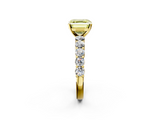 Yellow gold Fancy Yellow Asscher  Diamond Pavé Band Solitaire with Four-Prong Setting_70