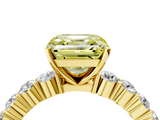 Yellow gold Fancy Yellow Asscher  Diamond Pavé Band Solitaire with Four-Prong Setting_72