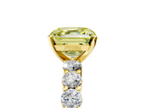 Yellow gold Fancy Yellow Asscher  Diamond Pavé Band Solitaire with Four-Prong Setting_73