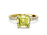 Yellow gold Fancy Yellow Asscher  Diamond Pavé Band with Six-Prong Setting_19