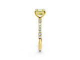 Yellow gold Fancy Yellow Asscher  Diamond Pavé Band with Six-Prong Setting_21