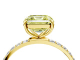 Yellow gold Fancy Yellow Asscher  Diamond Pavé Band with Six-Prong Setting_23