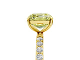 Yellow gold Fancy Yellow Asscher  Diamond Pavé Band with Six-Prong Setting_24