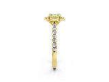 Yellow gold Fancy Yellow Asscher  Diamond Pave Band with Floral Prong Setting_29