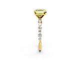 Yellow gold Fancy Yellow Asscher  Diamond Prong Set Engagement Ring with Pave Band_19