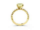 Yellow gold Fancy Yellow Asscher  Diamond Prong Set Engagement Ring with Pave Band_20