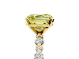 Yellow gold Fancy Yellow Asscher  Diamond Prong Set Engagement Ring with Pave Band_22