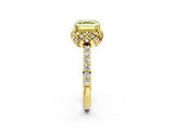 Yellow gold Fancy Yellow Asscher  Diamond Solitaire Ring with Shared Prong Pavé Band_31
