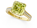 Yellow gold Fancy Yellow Asscher  Diamond Solitaire with Pave Band and Six-Prong Setting_38