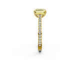 Yellow gold Fancy Yellow Asscher  Diamond Solitaire with Pave Band and Six-Prong Setting_39