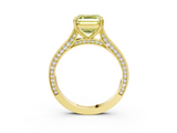 Yellow gold Fancy Yellow Asscher  Diamond Solitaire with Pave Band and Six-Prong Setting_40