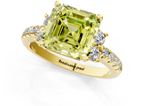 Yellow gold Fancy Yellow Asscher  Diamond Three-Stone Pave Band with Four-Prong Setting_18
