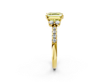Yellow gold Fancy Yellow Asscher  Diamond Three-Stone Pave Band with Four-Prong Setting_19
